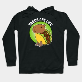 Tacos are life Cartoon Capybara Taco Hoodie